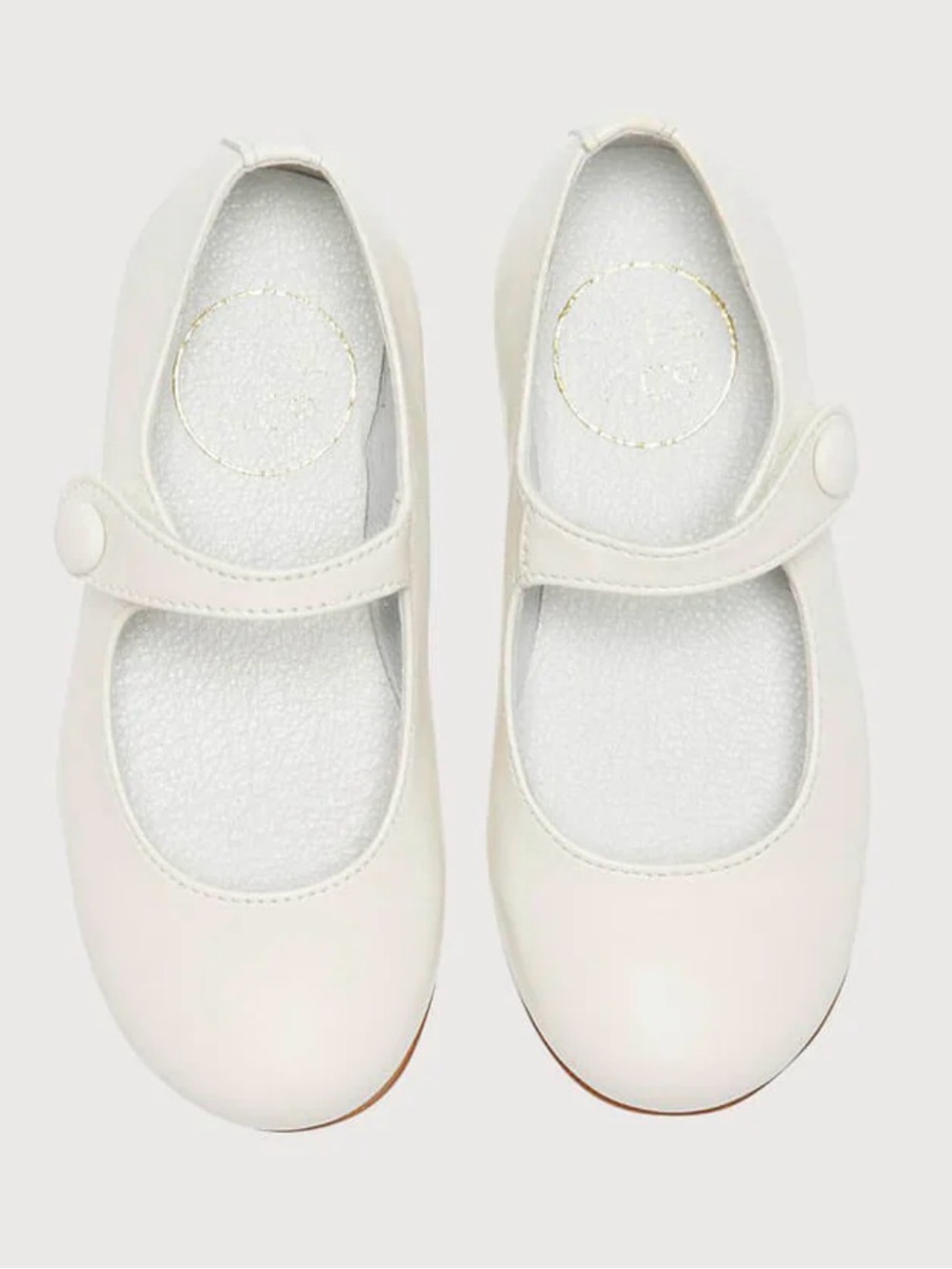 Pepa London Girls Ivory Leather Mary Jane Shoes